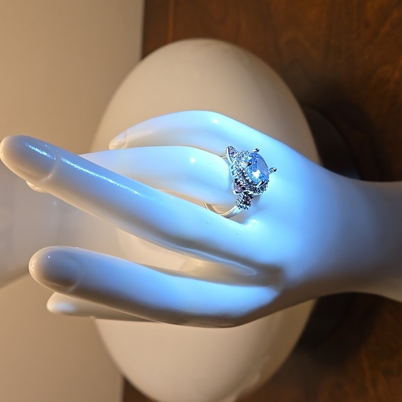 Pink Rhinestone Cat-Shaped Ring - Cute Alloy Fashion Accessory for Women Size 7 - Picture 6 of 8